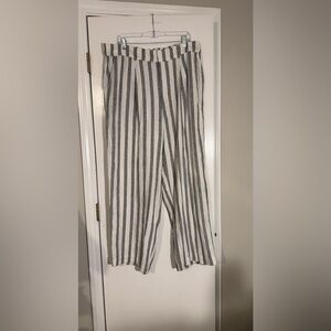 NWT A New Day Black and White Striped Garment linen pants dresses up or down